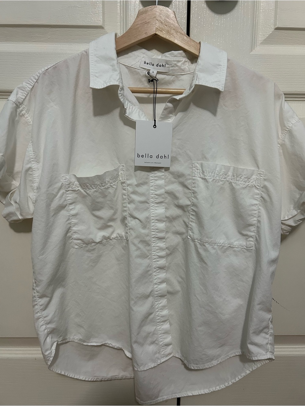 Bella Dahl White Short-Sleeve Button Front Shirt
